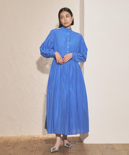 audrey and john wad（オードリーアンドジョンワッド）の「ステッチカラータックギャザーワンピース（ワンピース・レディース・ライトブラウン/ライトブルー/ブラック・FREE）」の7枚目の写真