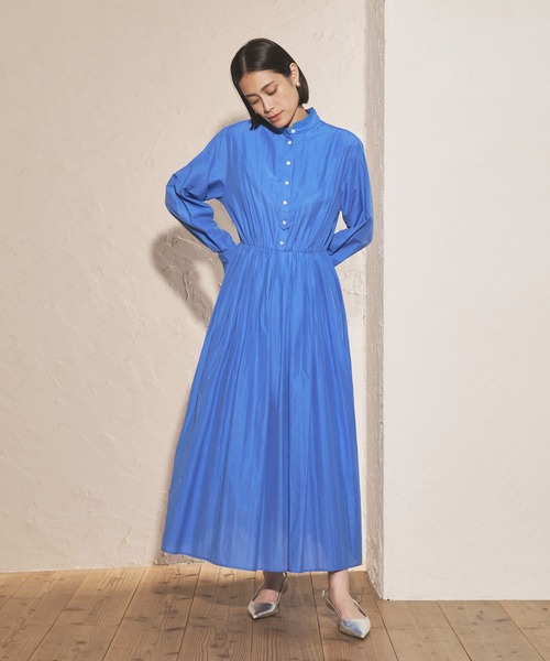 audrey and john wad（オードリーアンドジョンワッド）の「ステッチカラータックギャザーワンピース（ワンピース・レディース・ライトブラウン/ライトブルー/ブラック・FREE）」の8枚目の写真