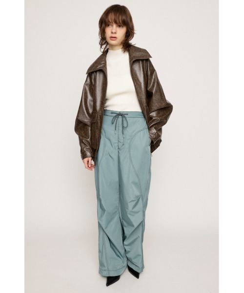 SLY（スライ）の「CURVE STITCH JOGGER PT カーヴ ステッチ ジョガー パンツ（カーゴパンツ・レディース・ブラック/ターコイズブルー・2/1）」の9枚目の写真