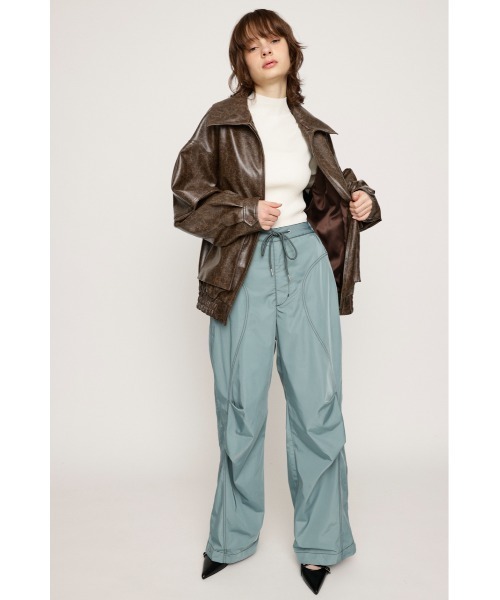 SLY（スライ）の「CURVE STITCH JOGGER PT カーヴ ステッチ ジョガー パンツ（カーゴパンツ・レディース・ブラック/ターコイズブルー・2/1）」の10枚目の写真