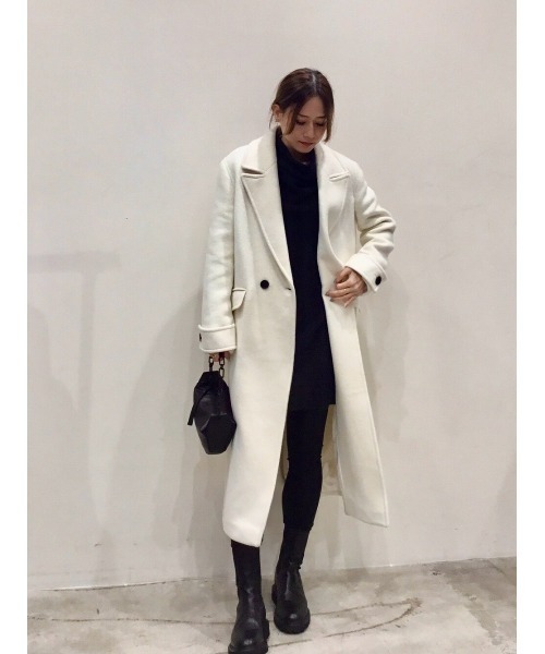ALLSAINTS（オールセインツ）の「MABEL WINNIE LONG LINE COAT | MABEL ウィニー ロング ライン コート（チェスターコート・レディース・オフホワイト・6/4/8/10）」の2枚目の写真