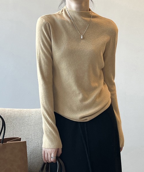 Miniministore(ミニミニストア)の「秋冬 ニットトップス レディースきれいめ(ニット/セーター・レディース・グレー/アイボリー/ダークブラウン/オリーブ系/ブラック/ベージュ/ライトブラウン・フリー)」の6枚目の写真