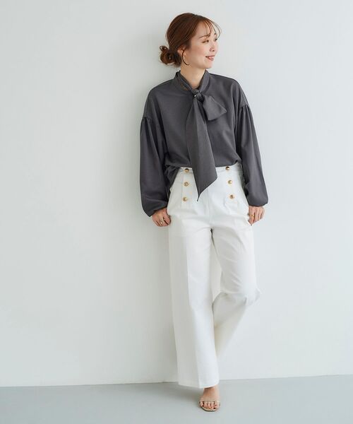 le.coeur blanc（ルクールブラン）の「ガンクラブチェックボウタイブラウス（シャツ/ブラウス・レディース・ブルー系その他4/グレー系その他・38）」の9枚目の写真
