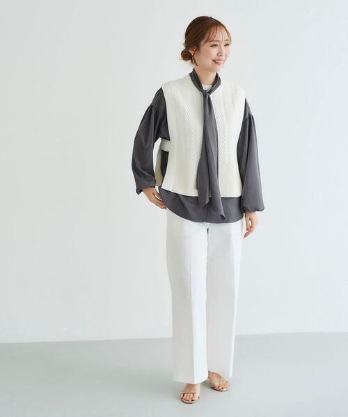 le.coeur blanc（ルクールブラン）の「ガンクラブチェックボウタイブラウス（シャツ/ブラウス・レディース・ブルー系その他4/グレー系その他・38）」の12枚目の写真