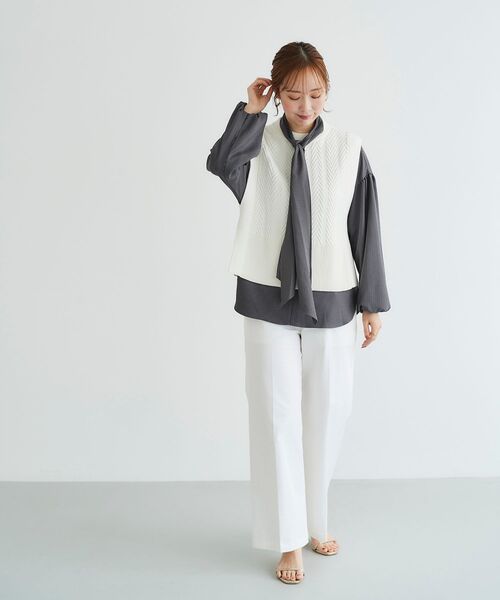 le.coeur blanc（ルクールブラン）の「ガンクラブチェックボウタイブラウス（シャツ/ブラウス・レディース・ブルー系その他4/グレー系その他・38）」の13枚目の写真