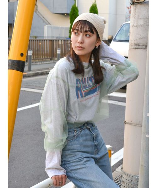 Ungrid(アングリッド)の「チュールシアールーズトップス(Tシャツ/カットソー・レディース・グリーン/パープル/アイボリー・FREE)」の15枚目の写真