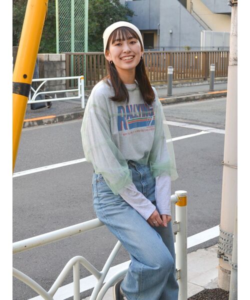 Ungrid(アングリッド)の「チュールシアールーズトップス(Tシャツ/カットソー・レディース・グリーン/パープル/アイボリー・FREE)」の17枚目の写真