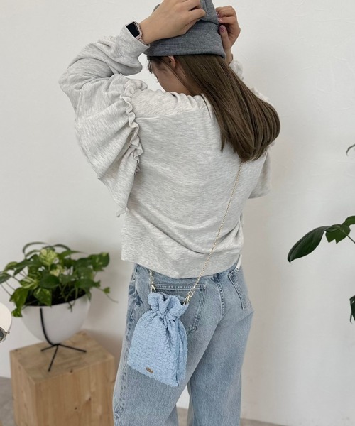 tiny tiny（ティニーティニー）の「巾着チェーンショルダーバッグ[tiny tiny(ティニーティニー)]（ショルダーバッグ・レディース・ブルー/アイボリー/ブラック/ブラック系/ブルー系その他/ホワイト系その他2/レオパード/ホワイト系その他/ブルー系その他2・0）」の10枚目の写真