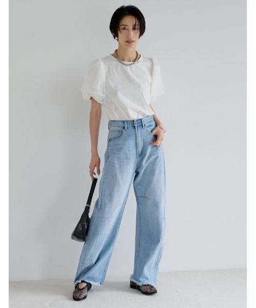 Re:EDIT（リエディ）の「[神山まりあさん着用][2024SS COLLECTION]2WAYハーフムーンハンドバッグ（ハンドバッグ・レディース・ホワイト/ブラック/ブルー/キャメル/シルバー・FREE）」の10枚目の写真