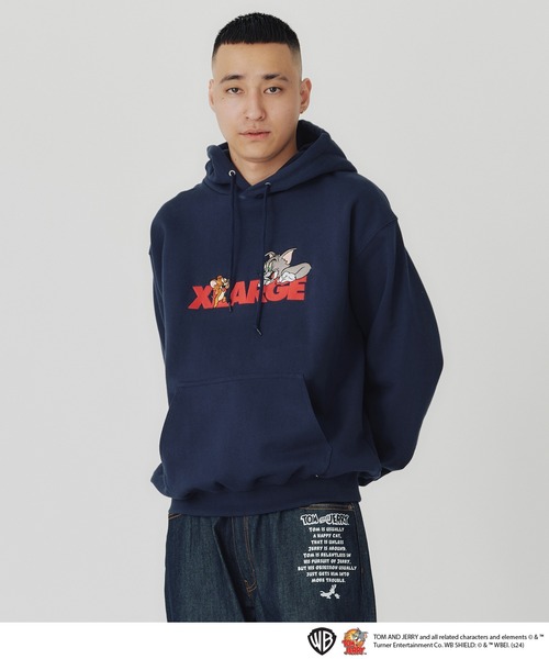 xlarge トムとジェリーコラボパーカー　ネイビー XLARGE（エクストララージ）の「XLARGExTOM AND JERRY HOODED