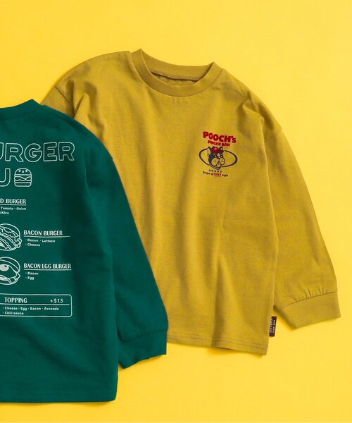 BREEZE（ブリーズ）の「【WEB限定・ユニセックス】カラバリプリント長袖Tシャツ（Tシャツ/カットソー・キッズ・グレー/オフホワイト/エメラルド/ブラック/サックスブルー/カーキ/イエロー/パープル/チャコール/オレンジ・90/100/150/110/120/130/140）」の9枚目の写真