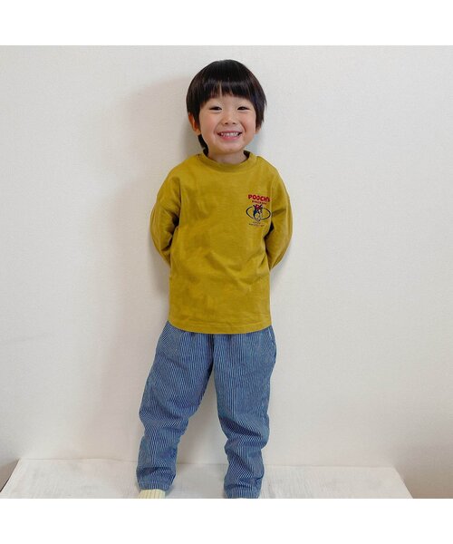 BREEZE（ブリーズ）の「【WEB限定・ユニセックス】カラバリプリント長袖Tシャツ（Tシャツ/カットソー・キッズ・グレー/オフホワイト/エメラルド/ブラック/サックスブルー/カーキ/イエロー/パープル/チャコール/オレンジ・90/100/150/110/120/130/140）」の13枚目の写真