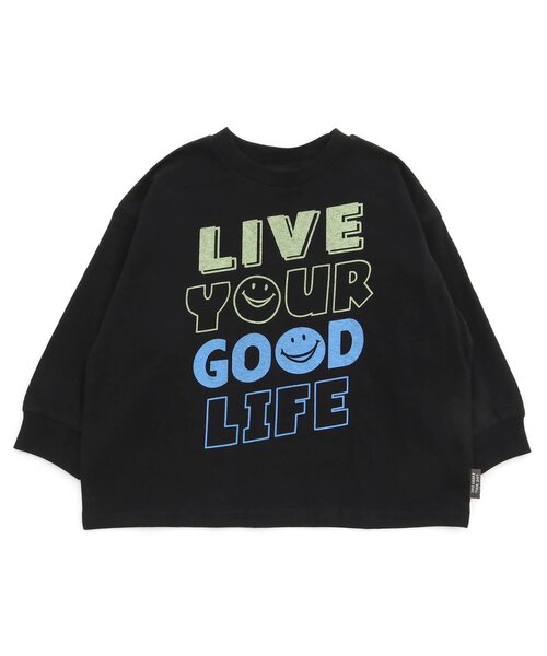 BREEZE（ブリーズ）の「【WEB限定・ユニセックス】カラバリプリント長袖Tシャツ（Tシャツ/カットソー・キッズ・グレー/オフホワイト/エメラルド/ブラック/サックスブルー/カーキ/イエロー/パープル/チャコール/オレンジ・90/100/150/110/120/130/140）」の17枚目の写真