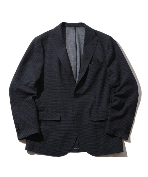 CROWDED CLOSET(クラウデッドクローゼット)の「<EVALET>サッカーテーラードジャケット(セットアップ対応)(テーラードジャケット・メンズ・ネイビー/グレー・04/03/02/01)」の14枚目の写真