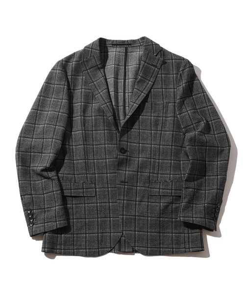 CROWDED CLOSET(クラウデッドクローゼット)の「<EVALET>サッカーテーラードジャケット(セットアップ対応)(テーラードジャケット・メンズ・ネイビー/グレー・04/03/02/01)」の9枚目の写真