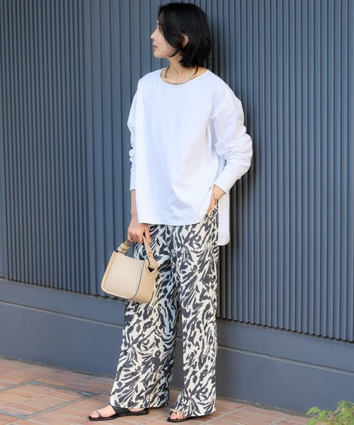 BARNYARDSTORM（バンヤードストーム）の「BARNYARDSTORM / ドルマンブラウスライクプルオーバー 吸水速乾 接触冷感（Tシャツ/カットソー・レディース・ホワイト/ブラック/ブルー・FREE）」の8枚目の写真