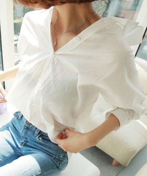 Miniministore(ミニミニストア)の「シャツブラウス レディース(シャツ/ブラウス・レディース・ホワイト・M/XL/L)」の12枚目の写真