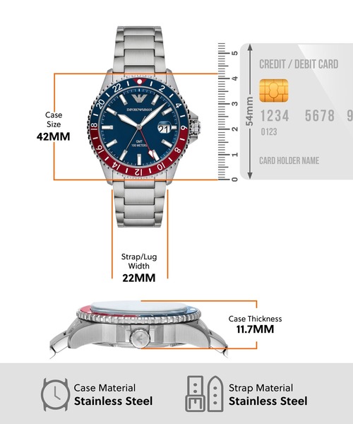EMPORIO ARMANI(エンポリオアルマーニ)の「エンポリオ・アルマーニ 腕時計 メンズ アナログ ステンレス AR11590(アナログ腕時計・メンズ・シルバー・FREE)」の6枚目の写真