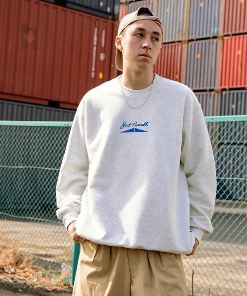 JACK PURCELL(ジャックパーセル)の「CONVERSE JACK PURCELL/コンバース ジャック パーセル ロゴデザイン フレンチテリービッグプルオーバースウェット(スウェット・メンズ・オートミール/ホワイト/ブラック・S/M/L)」の10枚目の写真