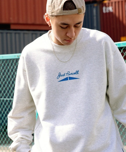 JACK PURCELL(ジャックパーセル)の「CONVERSE JACK PURCELL/コンバース ジャック パーセル ロゴデザイン フレンチテリービッグプルオーバースウェット(スウェット・メンズ・オートミール/ホワイト/ブラック・S/M/L)」の9枚目の写真