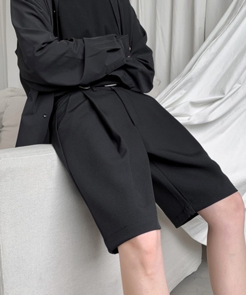 NOWLE（ノウル）の「【NOWLE】スラックス ハーフ ショーツ ショートパンツ（スラックス・メンズ・ブラック/オフホワイト・MEDIUM/LARGE/X-LARGE）」の12枚目の写真