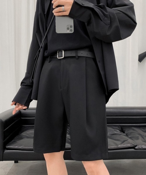 NOWLE（ノウル）の「【NOWLE】スラックス ハーフ ショーツ ショートパンツ（スラックス・メンズ・ブラック/オフホワイト・MEDIUM/LARGE/X-LARGE）」の15枚目の写真