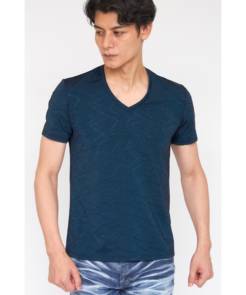 【セール】TORNADO MART∴ステンドグラスJQボンディング半袖Vネックカットソー（Tシャツ/カットソー）｜TORNADO MART（トルネードマート）