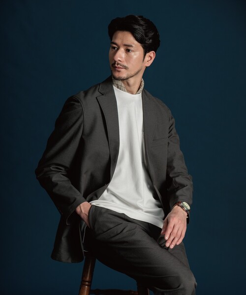 THE SHOP TK (ザ ショップ ティーケー )の「◆ジャケットTシャツ(Tシャツ/カットソー・メンズ・ネイビー/ライトグレー/ブルー/オフホワイト・03/02/04)」の8枚目の写真