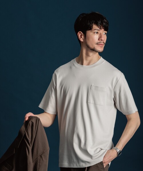 THE SHOP TK (ザ ショップ ティーケー )の「◆ジャケットTシャツ(Tシャツ/カットソー・メンズ・ネイビー/ライトグレー/ブルー/オフホワイト・03/02/04)」の10枚目の写真