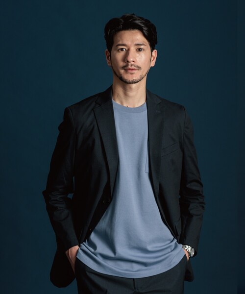 THE SHOP TK (ザ ショップ ティーケー )の「◆ジャケットTシャツ(Tシャツ/カットソー・メンズ・ネイビー/ライトグレー/ブルー/オフホワイト・03/02/04)」の16枚目の写真