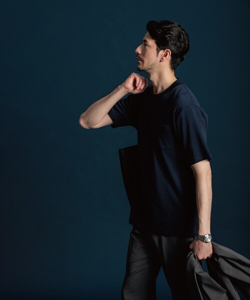 THE SHOP TK (ザ ショップ ティーケー )の「◆ジャケットTシャツ(Tシャツ/カットソー・メンズ・ネイビー/ライトグレー/ブルー/オフホワイト・03/02/04)」の18枚目の写真