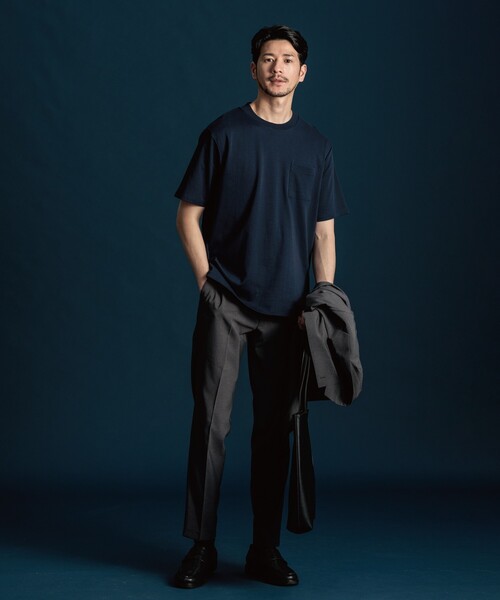 THE SHOP TK (ザ ショップ ティーケー )の「◆ジャケットTシャツ(Tシャツ/カットソー・メンズ・ネイビー/ライトグレー/ブルー/オフホワイト・03/02/04)」の19枚目の写真