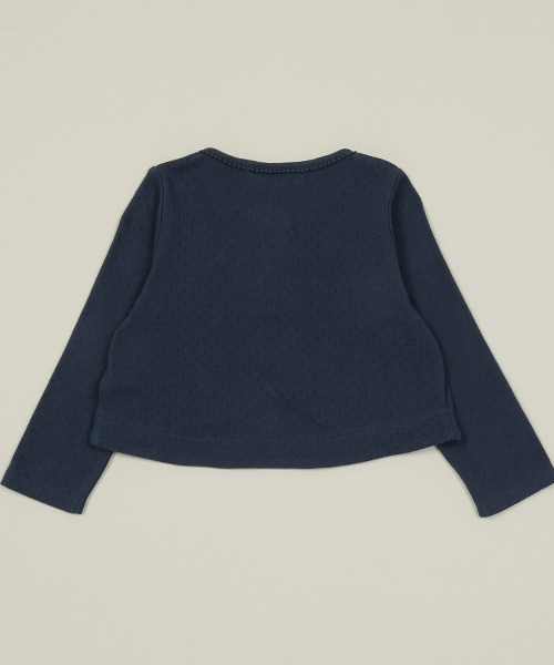 Love&Peace&Money（ラブアンドピースアンドマネー）の「パターンメッシュ長袖ボレロ（カーディガン/ボレロ・キッズ・ライトピンク/オフホワイト/ネイビー・80ｃｍ/90cm/100cm/110cm/120cm/130cm）」の5枚目の写真