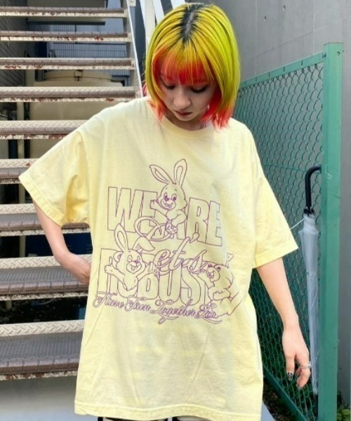 Candy Stripper(キャンディストリッパー)の「WE ARE ROBUST BIG Tシャツ(Tシャツ/カットソー・レディース・ピンク/イエロー/オフホワイト/ブラック・2)」の11枚目の写真