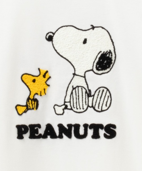 PEANUTS(ピーナッツ)の「PEANUTS SNOOPY スヌーピー サガラ刺繍Tシャツ(Tシャツ/カットソー・メンズ・ブラック/グリーン/ホワイト・XL/L/M)」の14枚目の写真