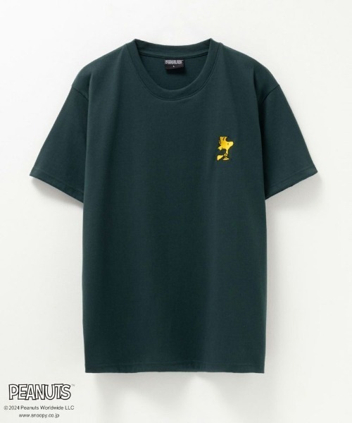 PEANUTS(ピーナッツ)の「PEANUTS SNOOPY スヌーピー サガラ刺繍Tシャツ(Tシャツ/カットソー・メンズ・ブラック/グリーン/ホワイト・XL/L/M)」の7枚目の写真