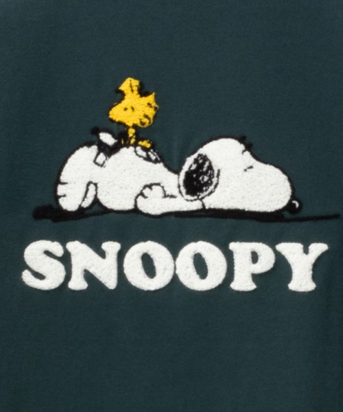 PEANUTS(ピーナッツ)の「PEANUTS SNOOPY スヌーピー サガラ刺繍Tシャツ(Tシャツ/カットソー・メンズ・ブラック/グリーン/ホワイト・XL/L/M)」の6枚目の写真