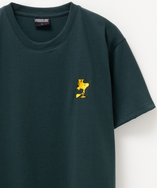 PEANUTS(ピーナッツ)の「PEANUTS SNOOPY スヌーピー サガラ刺繍Tシャツ(Tシャツ/カットソー・メンズ・ブラック/グリーン/ホワイト・XL/L/M)」の5枚目の写真