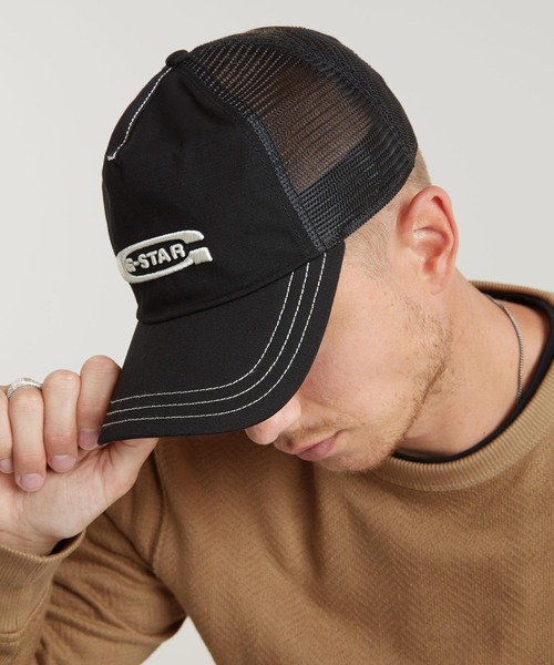 G-STAR(ジースター)の「AVERNUS TRUCKER CAP/ロゴメッシュキャップ(キャップ・メンズ・ブルー/ダークブラック・ONE SIZE)」の8枚目の写真