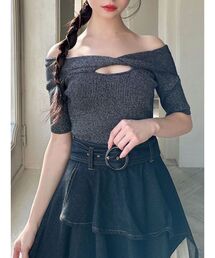 RESEXXY | ツイストデザインオフショルニットトップス(ニット/セーター)