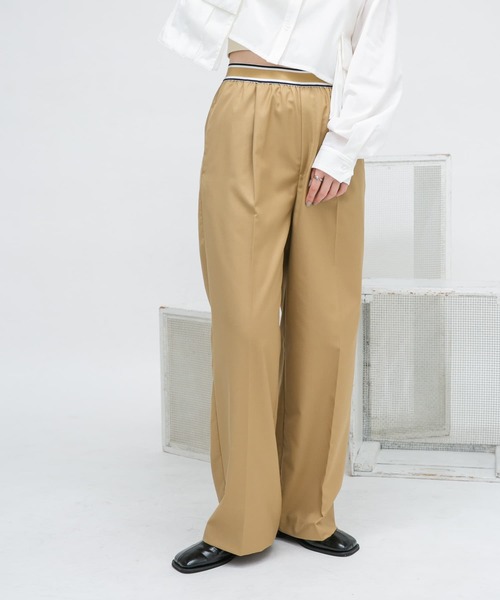 KBF(ケイビーエフ)の「ウエストゴムデザインイージーパンツ(その他パンツ・レディース・チャコールグレー/グレー/ベージュ・ONE)」の3枚目の写真