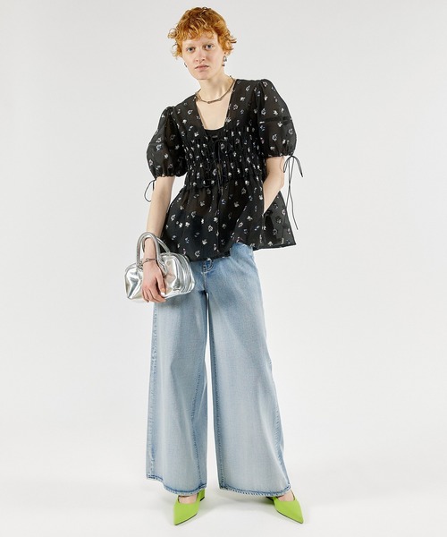 MAISON SPECIAL(メゾンスペシャル)の「Gradation Wide Denim Pants/グラデーションワイドデニムパンツ【MAISON SPECIAL/メゾンスペシャル】■セットアップ対応■(デニムパンツ・レディース・ブラック/グレイッシュベージュ/ブルー・36/38)」の9枚目の写真