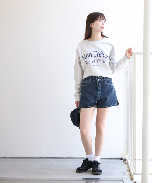 dream in the cradle(ドリームインザクレイドル)の「台形シルエット デニムキュロット(デニムパンツ・レディース・インディゴブルー/ブラック・M/L/S)」の10枚目の写真