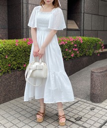 フレアスリーブシャーリングワンピース