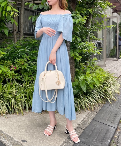 one way（ワンウェイ）の「フレアスリーブシャーリングワンピース（ワンピース・レディース・ブラック/オフホワイト/ライトピンク/ライトブルー/ピンク系その他/ブルー系その他/ホワイト系その他/オレンジ・FREE）」の20枚目の写真