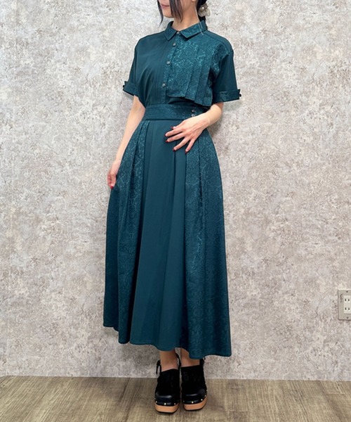 axes femme(アクシーズファム)の「ジャカード切替シャツ(シャツ/ブラウス・レディース・ブラック/ブルーグリーン/ブルー/ネイビー・FREE)」の11枚目の写真