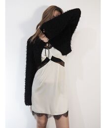 EVRIS | レースドッキングサテンミニワンピース(ワンピース)