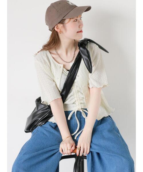 ehka sopo（エヘカソポ）の「リボンショルダーバッグ（ハンドバッグ・レディース・シルバー/ブラック/キナリ・F）」の12枚目の写真