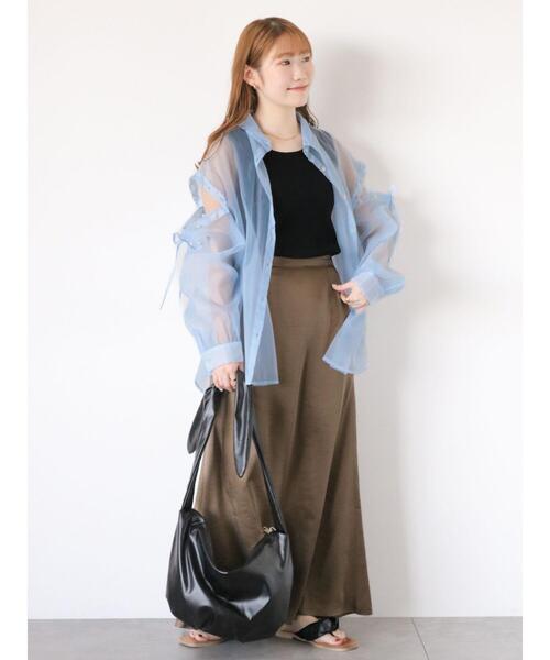 ehka sopo（エヘカソポ）の「リボンショルダーバッグ（ハンドバッグ・レディース・シルバー/ブラック/キナリ・F）」の10枚目の写真