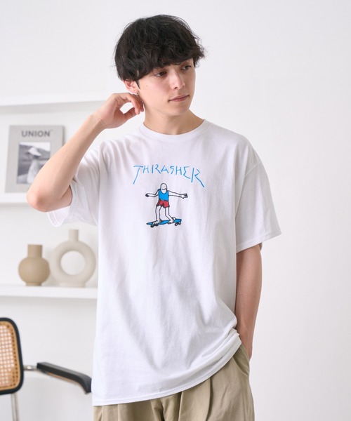 THRASHER(スラッシャー)の「THRASHER/スラッシャー GONZ LOGO Tシャツ USAモデル(Tシャツ/カットソー・メンズ・ホワイト系/ブラック/ホワイト・L/M)」の1枚目の写真